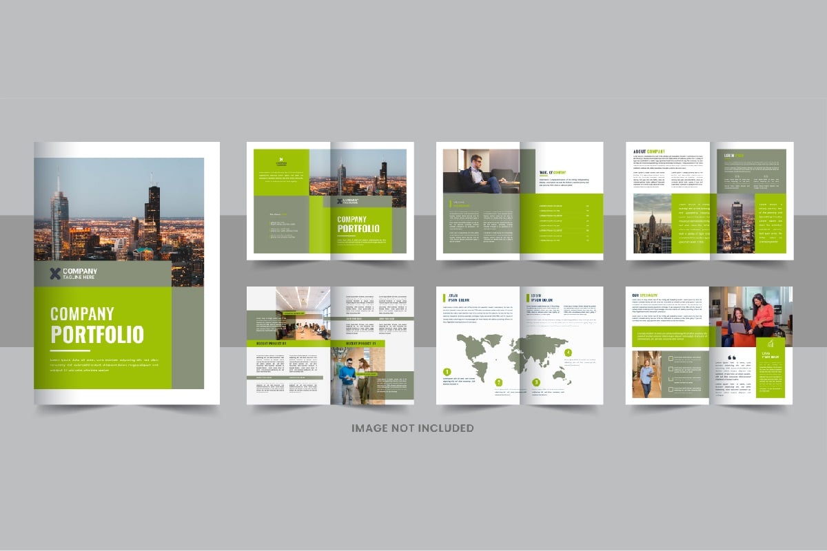 Company portfolio brochure template, company profile brochure template layout