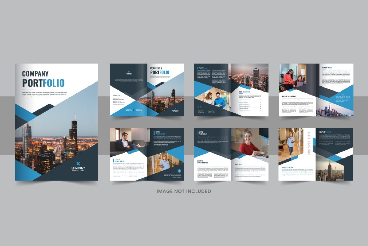 Company portfolio brochure template, company profile brochure template design layout