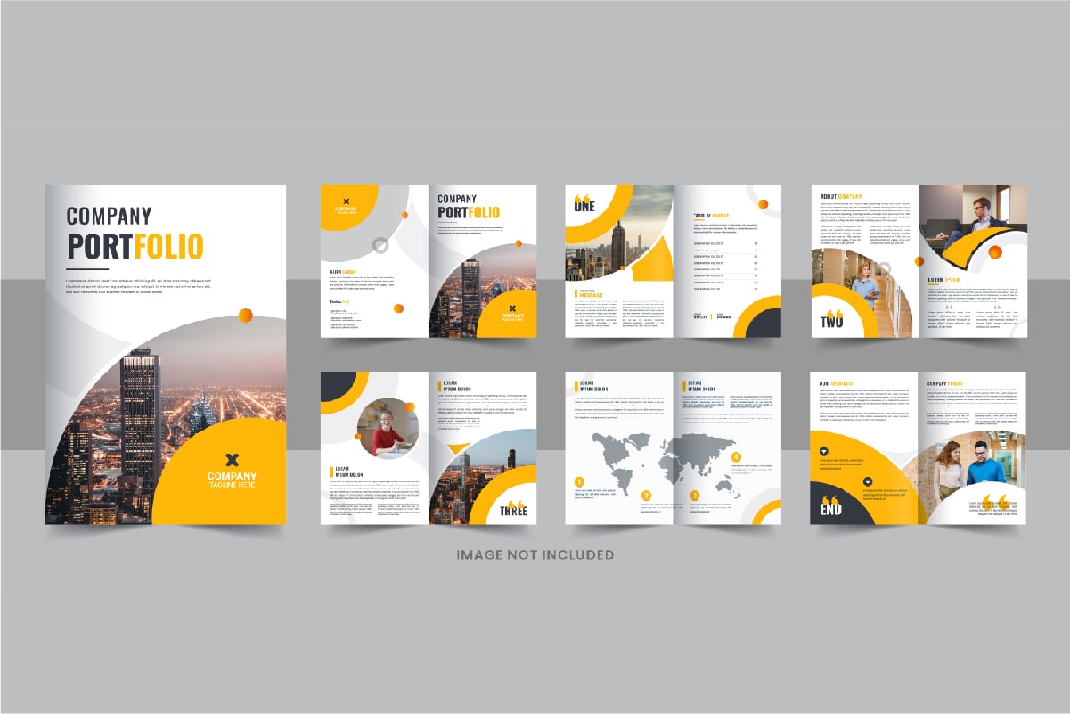 Company portfolio brochure template, company profile brochure design template layout