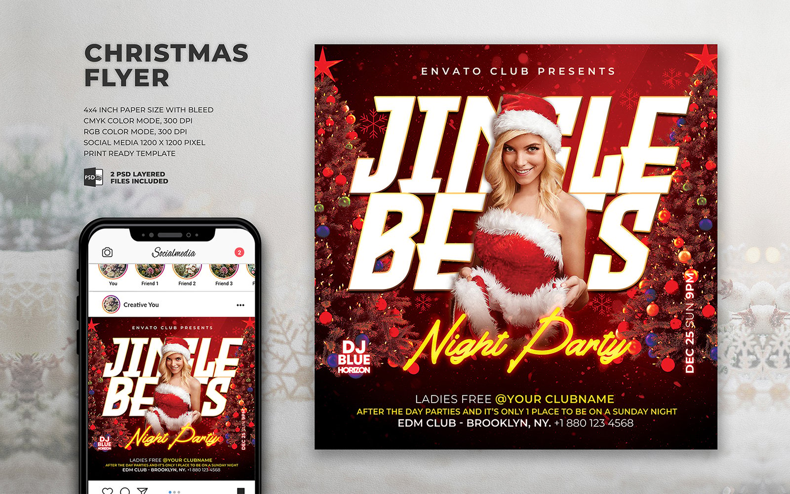 Christmas Night Party Flyer - Jingle Beats