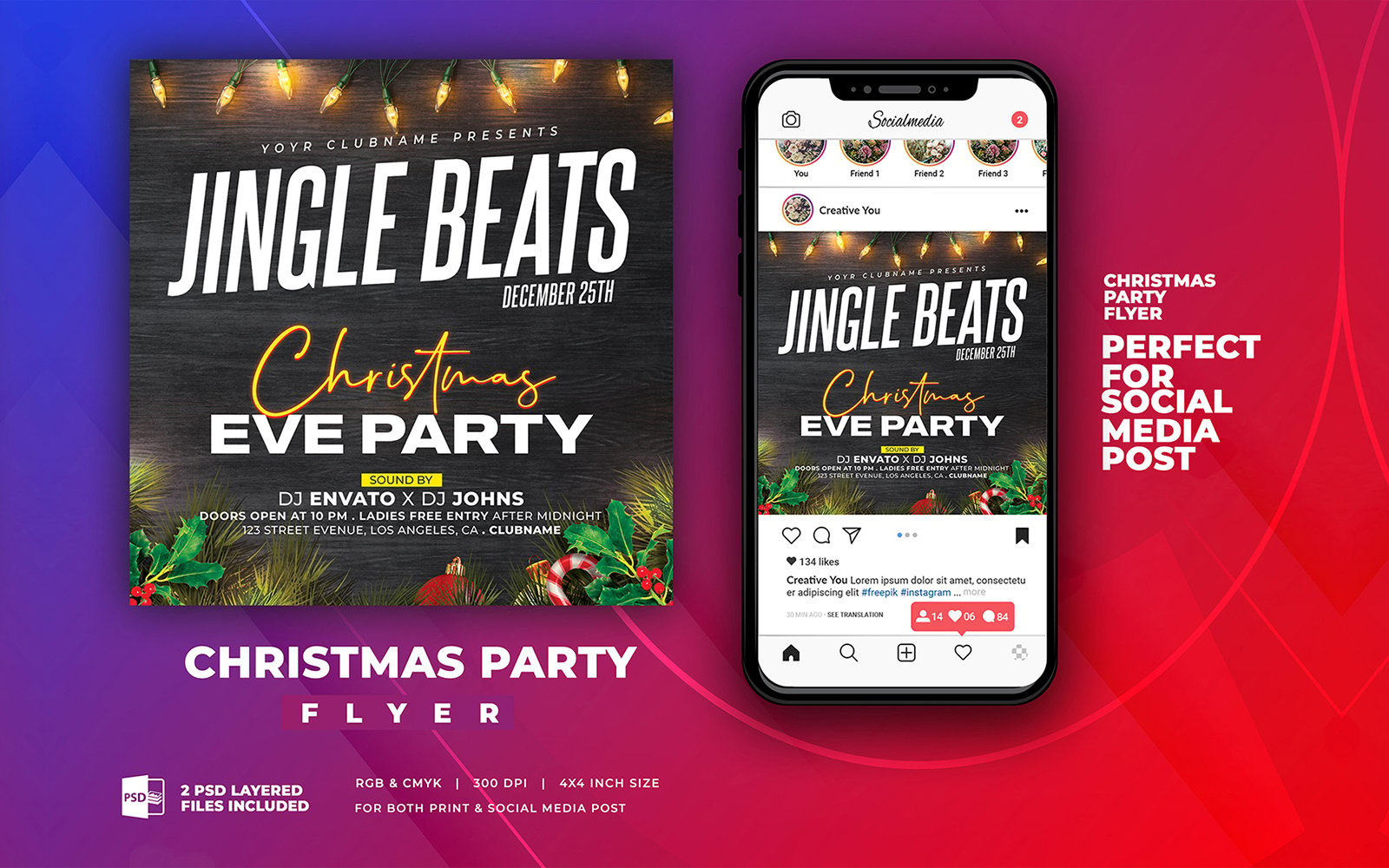 Christmas Eve Party Flyer Design