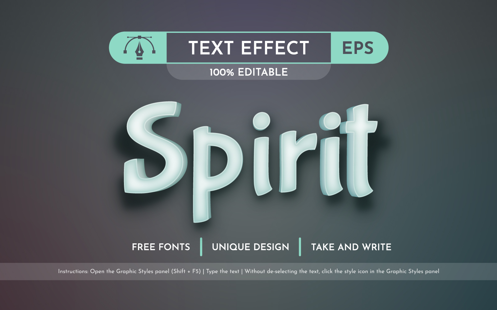 3D Spirit - Editable Text Effect, Font Style