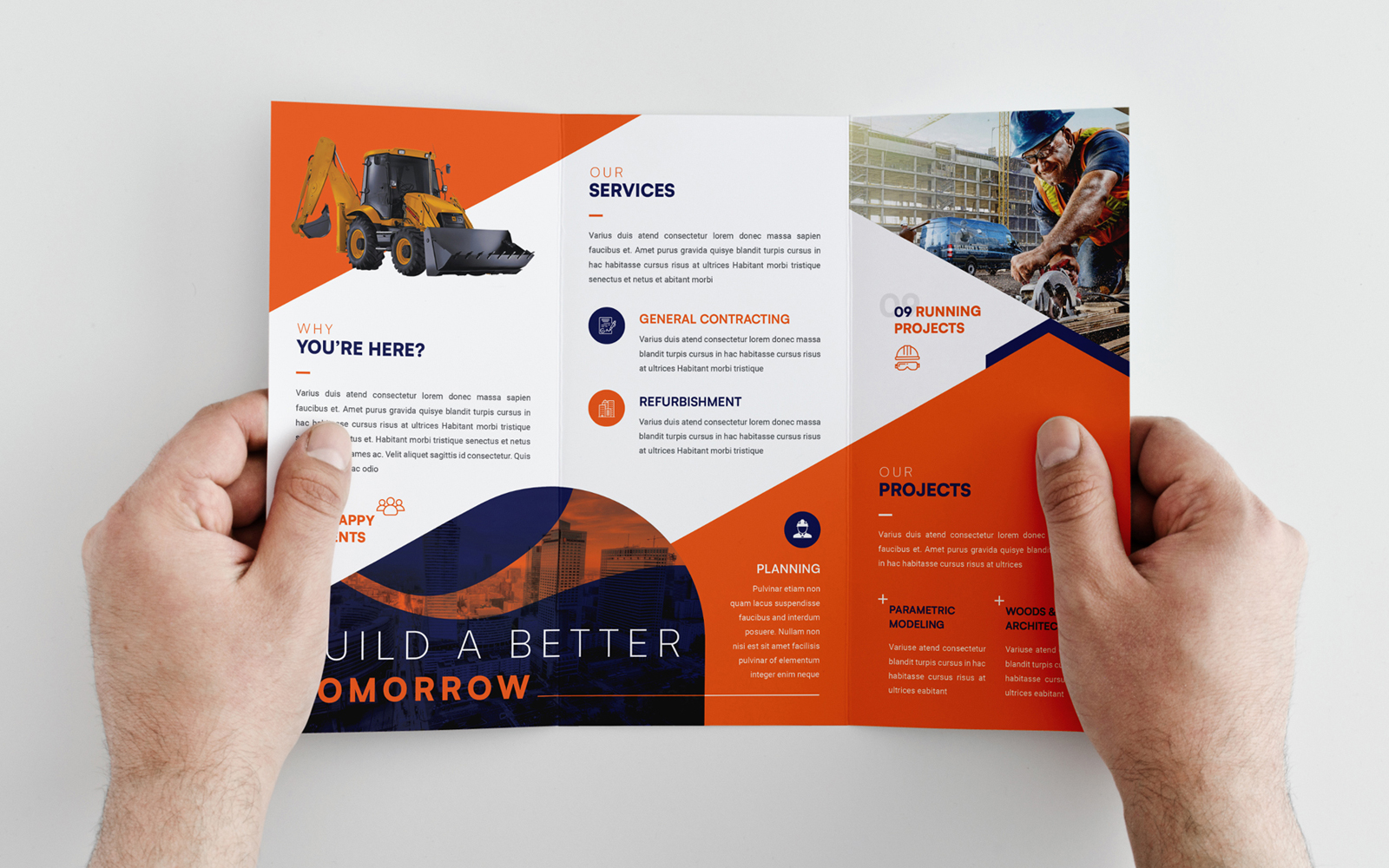 Construction Trifold Brochure Design