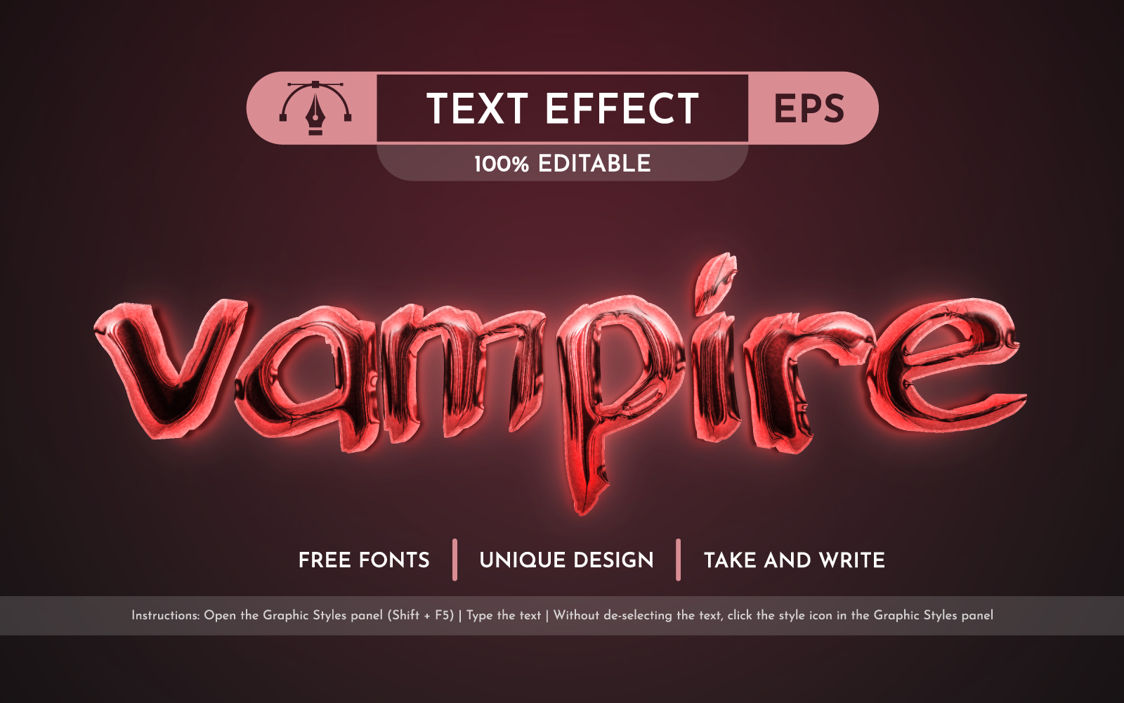 Vampire Blood - Editable Text Effect, Font Style