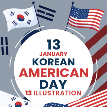Korean American Illustrations Templates 366897