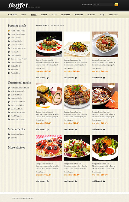 Catering Website Template #36762