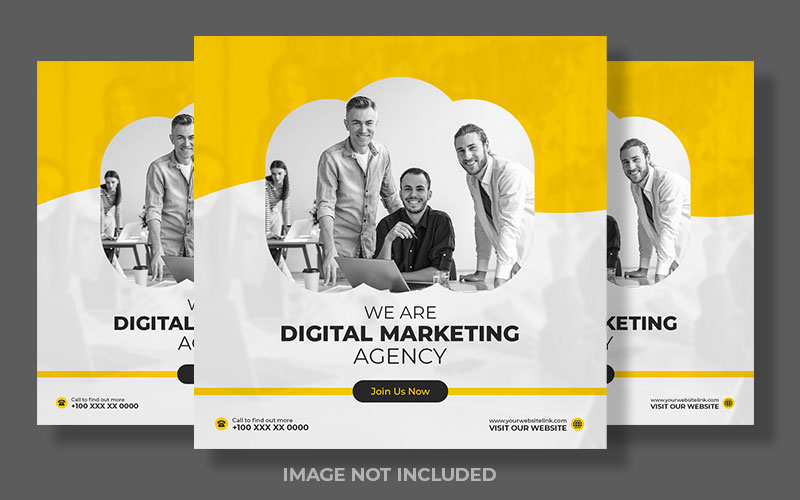 Digital Marketing Trendy White and Yellow Social Media Post