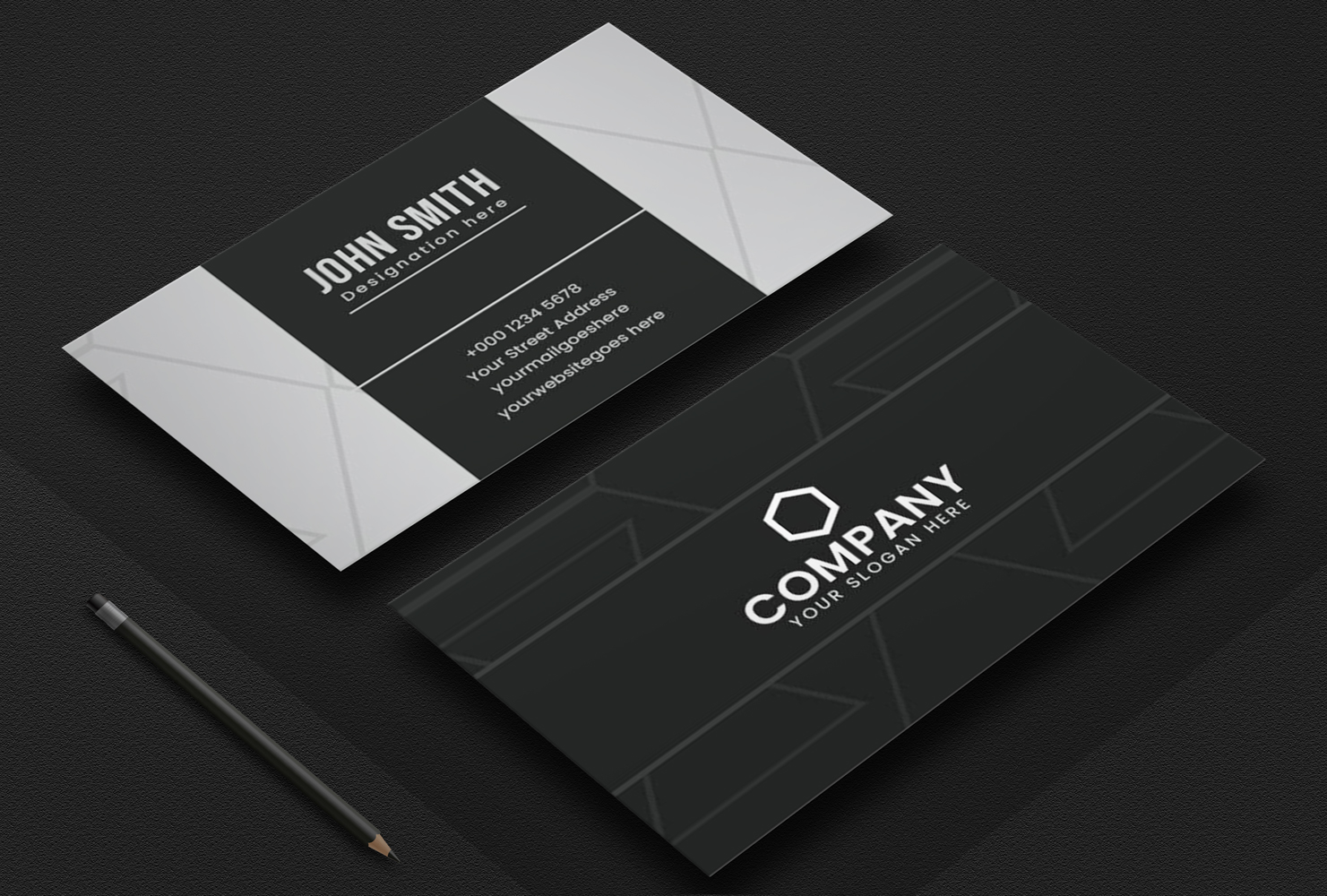 Black and White Creative Business Card Template Design