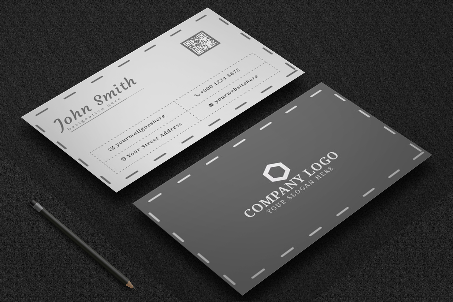 Clean and dark business card modern design vector