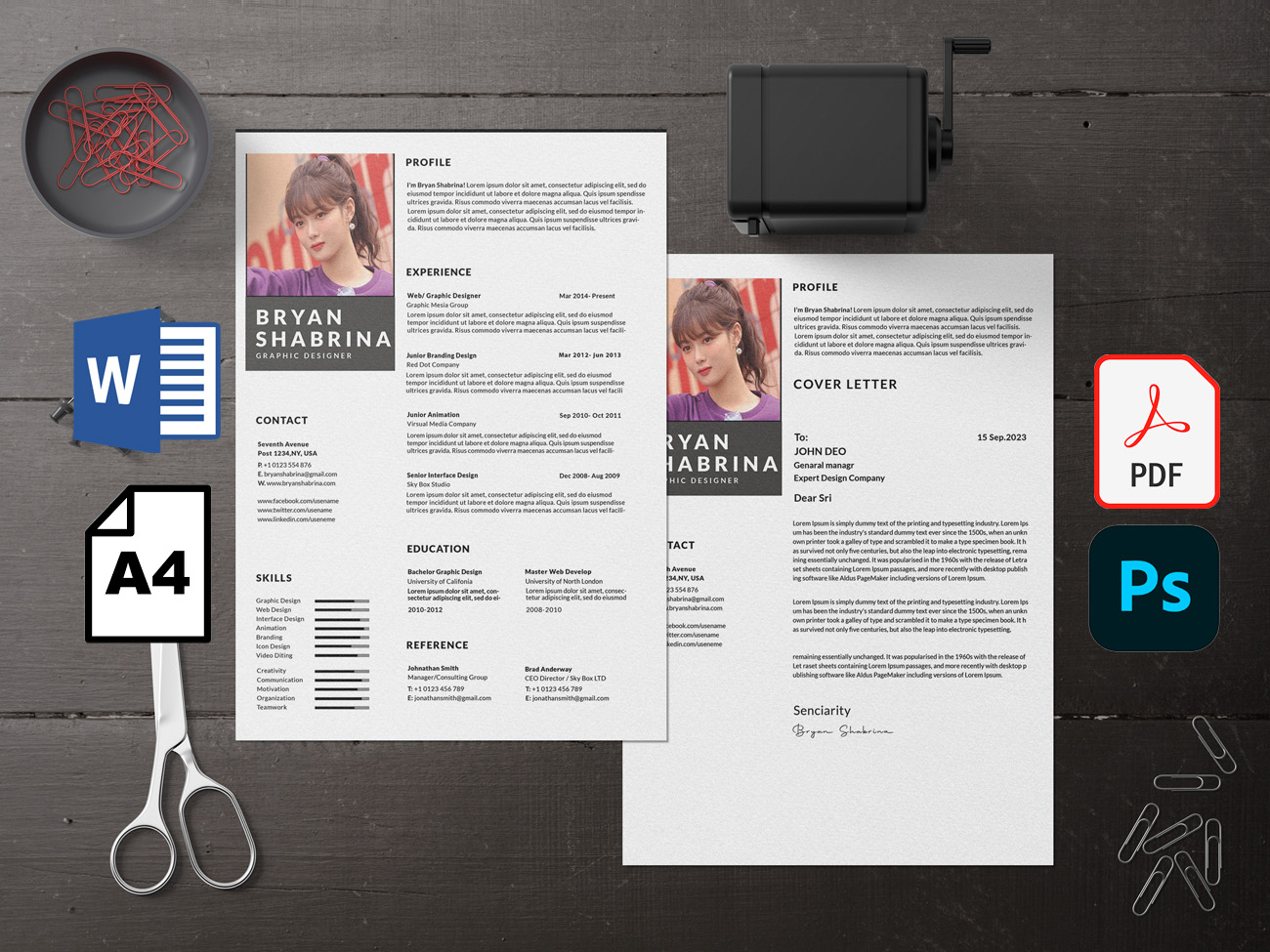 Bryan printable 'Ms word' resume tamplate