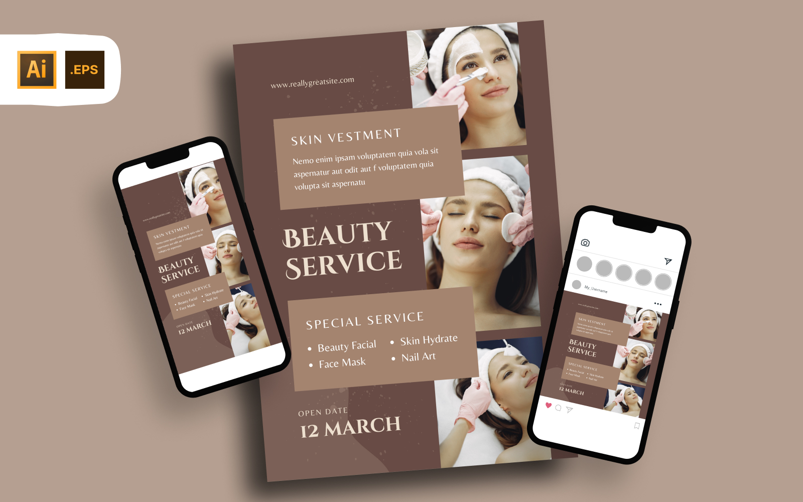 Beauty Skin Clinic Opening Flyer Template