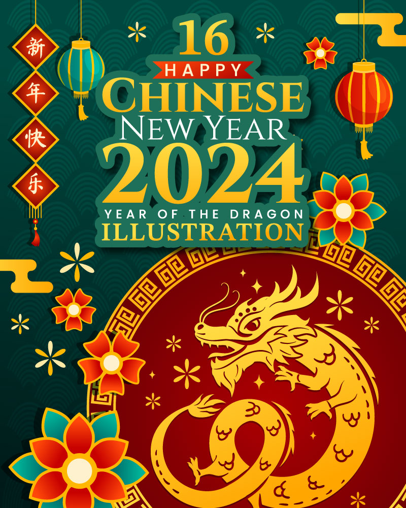 16 Happy Chinese New Year 2024 Illustration