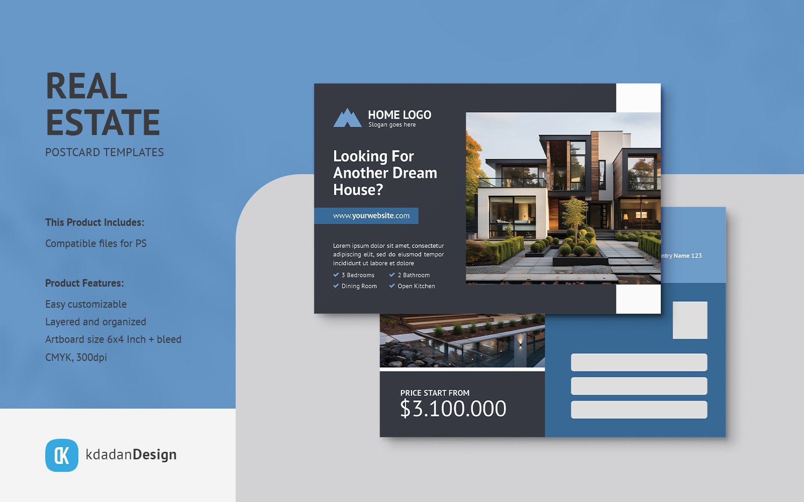 Real Estate Postcard PSD Template Vol 39