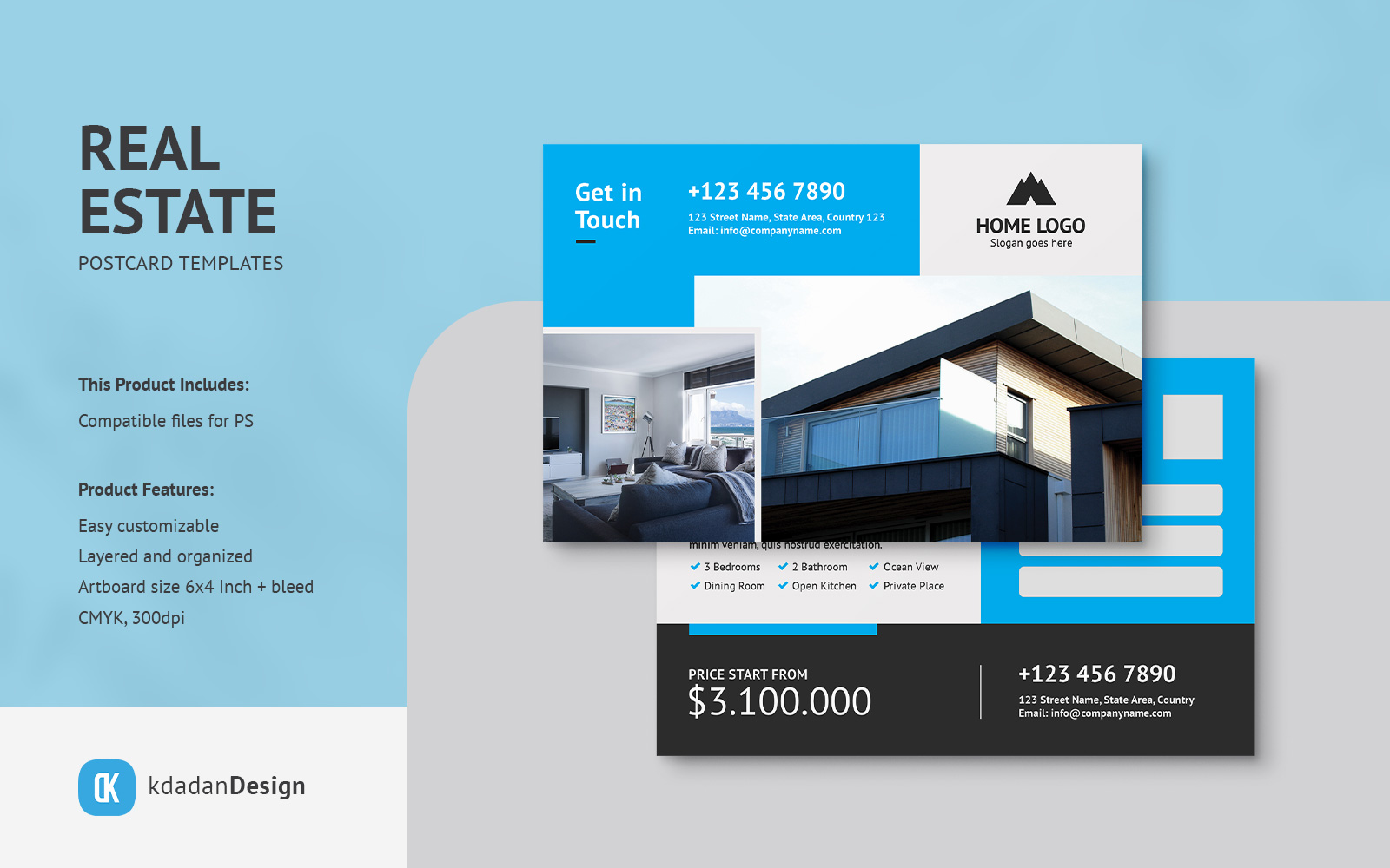 Real Estate Postcard PSD Template Vol 41