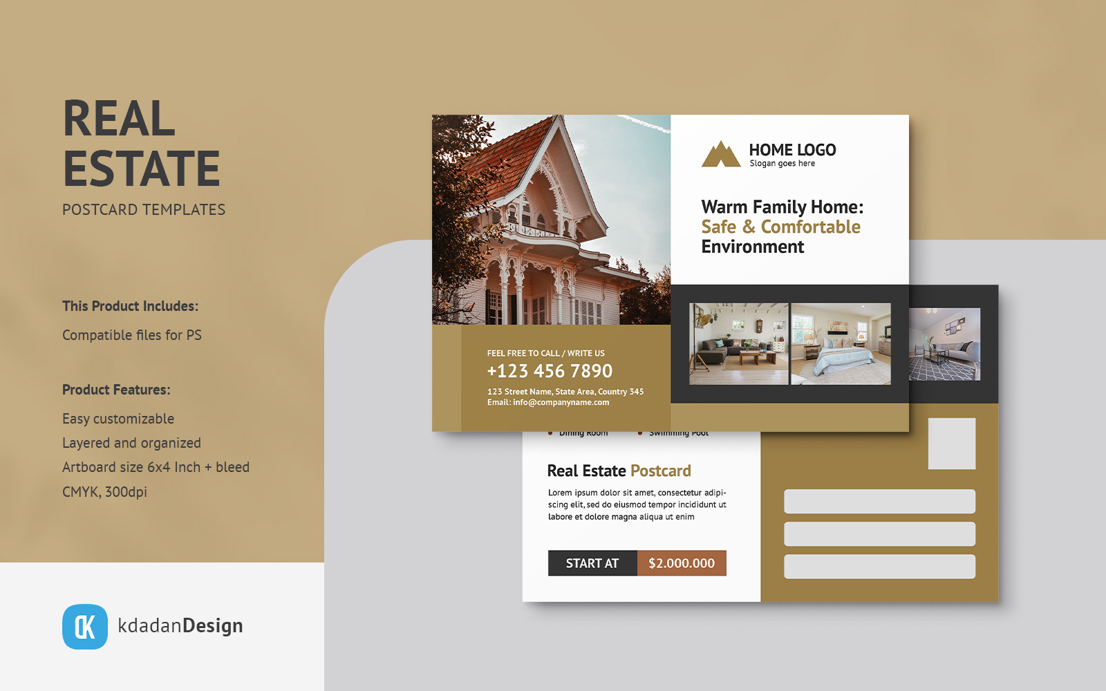 Real Estate Postcard PSD Template Vol 42