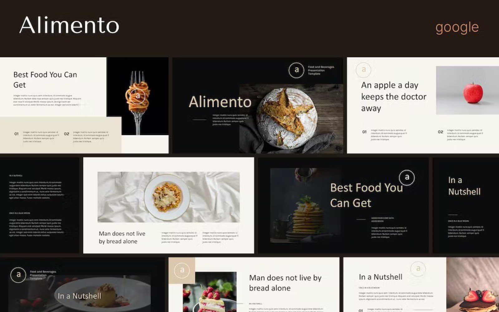 Alimento - Restaurant Business Google Slides