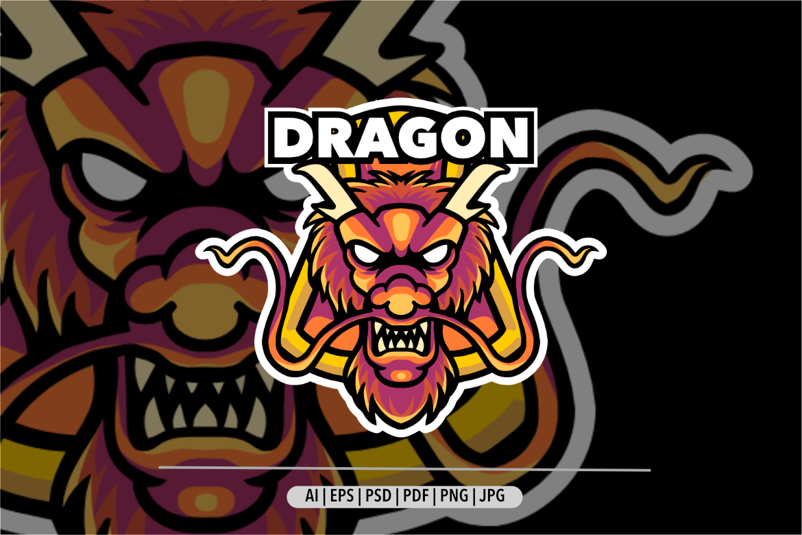 Dragon mascot logo design for sport and gaming