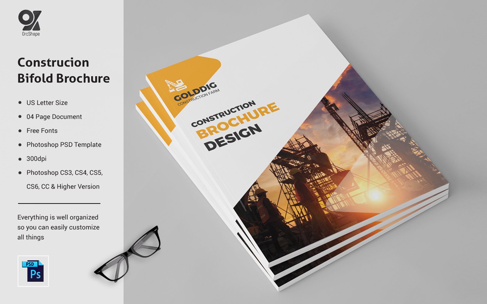 Construction Bifold Brochure Template