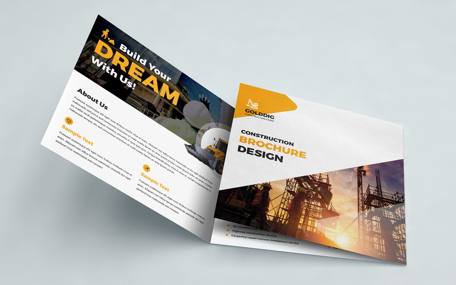 Construction Square Trifold Brochure