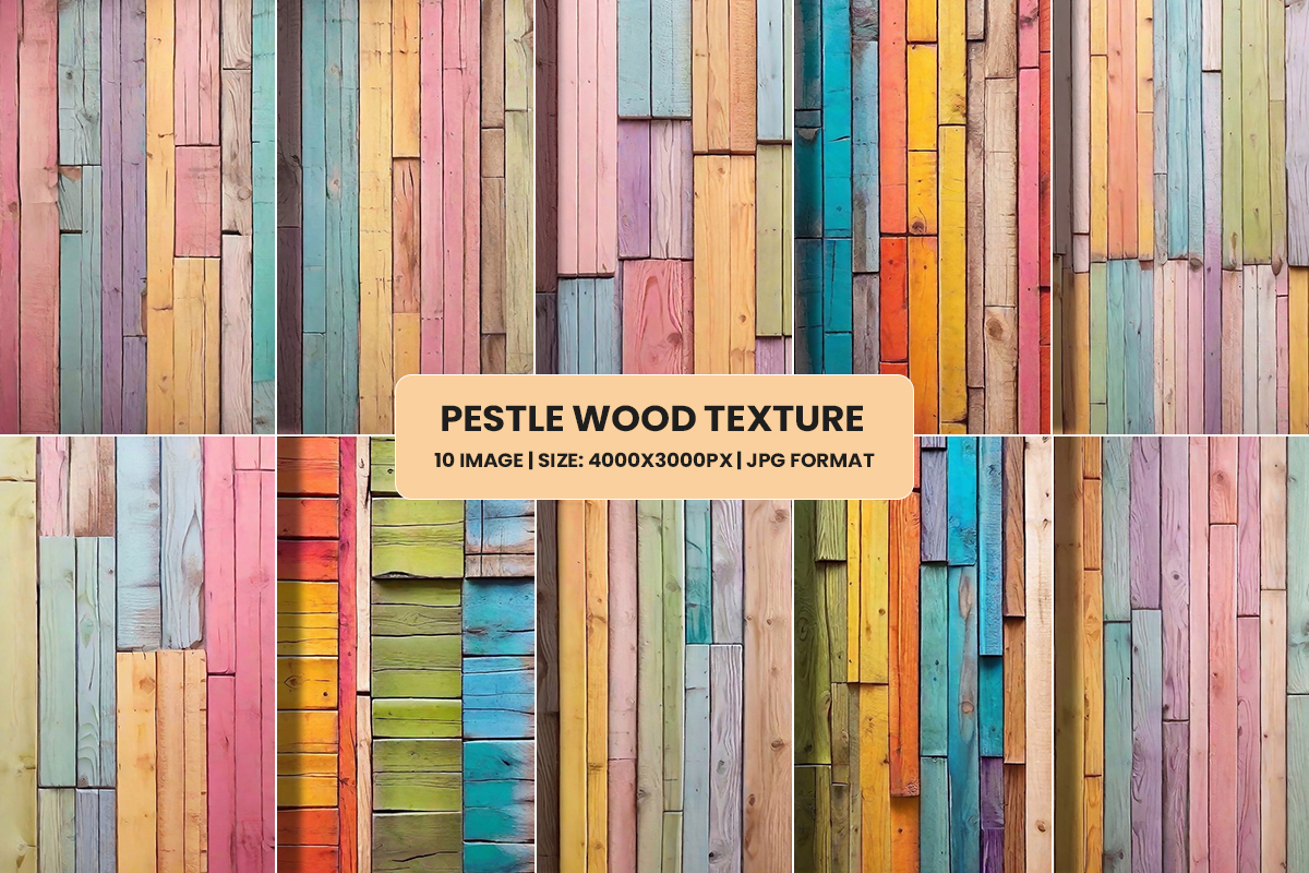 Colorful pastel wood digital paper background, abstract wood plank texture