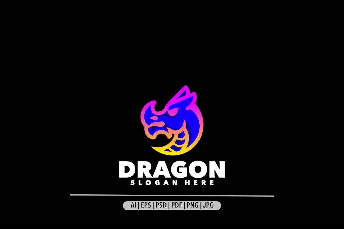 Dragon gradient logo template design modern