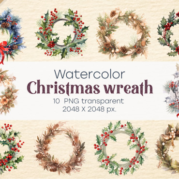 Christmas Wreath Illustrations Templates 368591