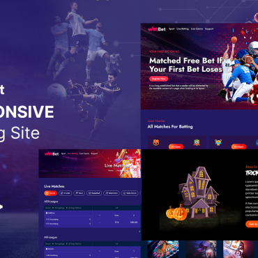 Betting Cards Responsive Website Templates 368667
