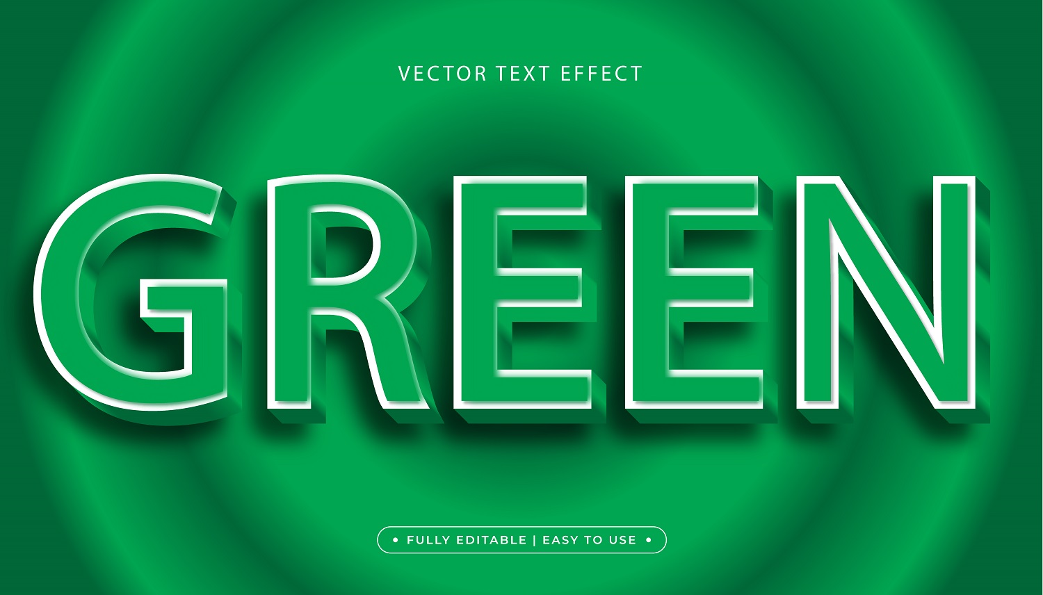 3d green text effect design. modern text design. fully editable text effect.