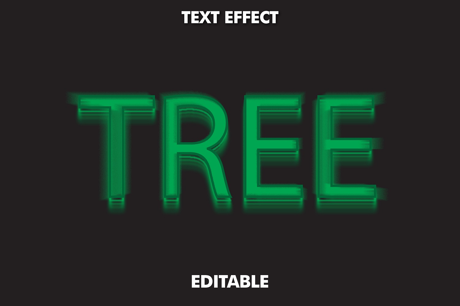 3d TREE text effect design. modern text design. fully editable text effect.