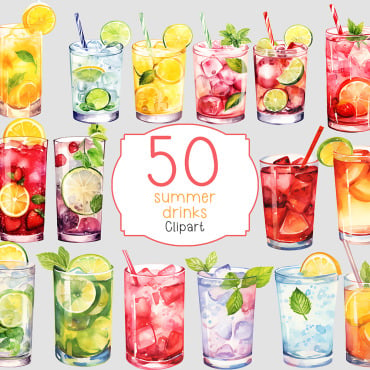 Watercolor Drinks Illustrations Templates 368709