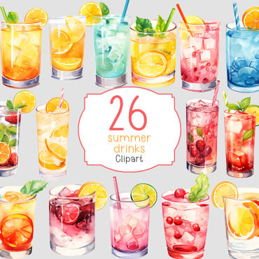 Watercolor Drinks Illustrations Templates 368710