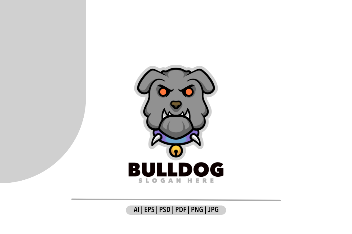 bulldog mascot head angry logo design