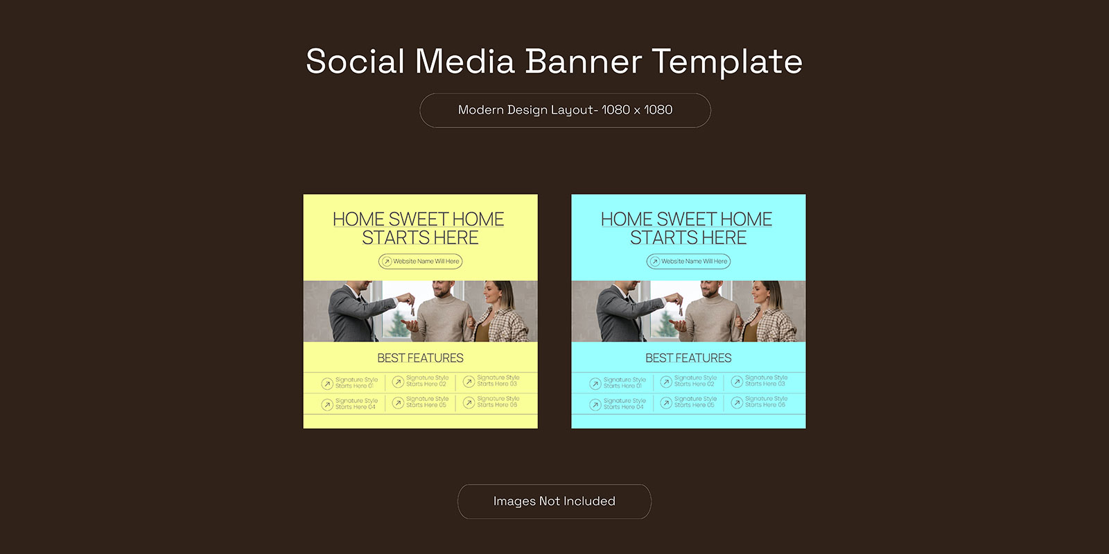 Real estate home sale banner or social media post template