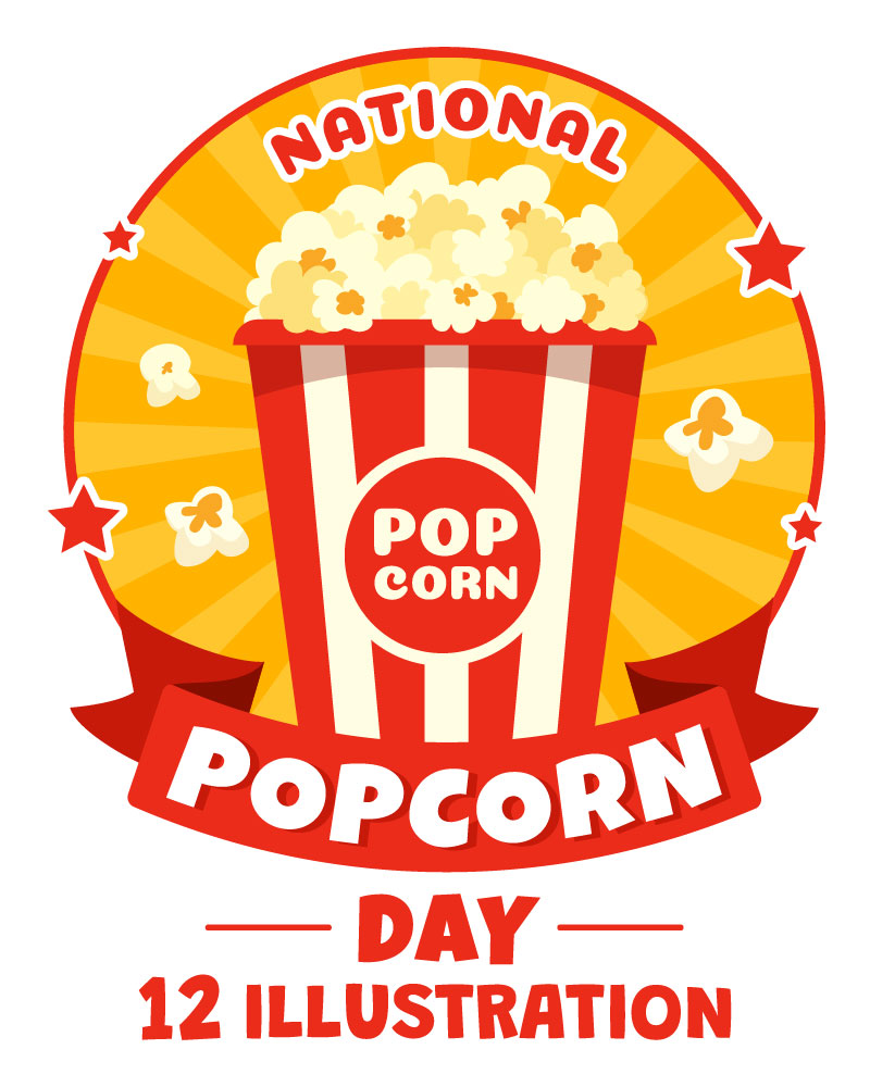 12 National Popcorn Day Illustration