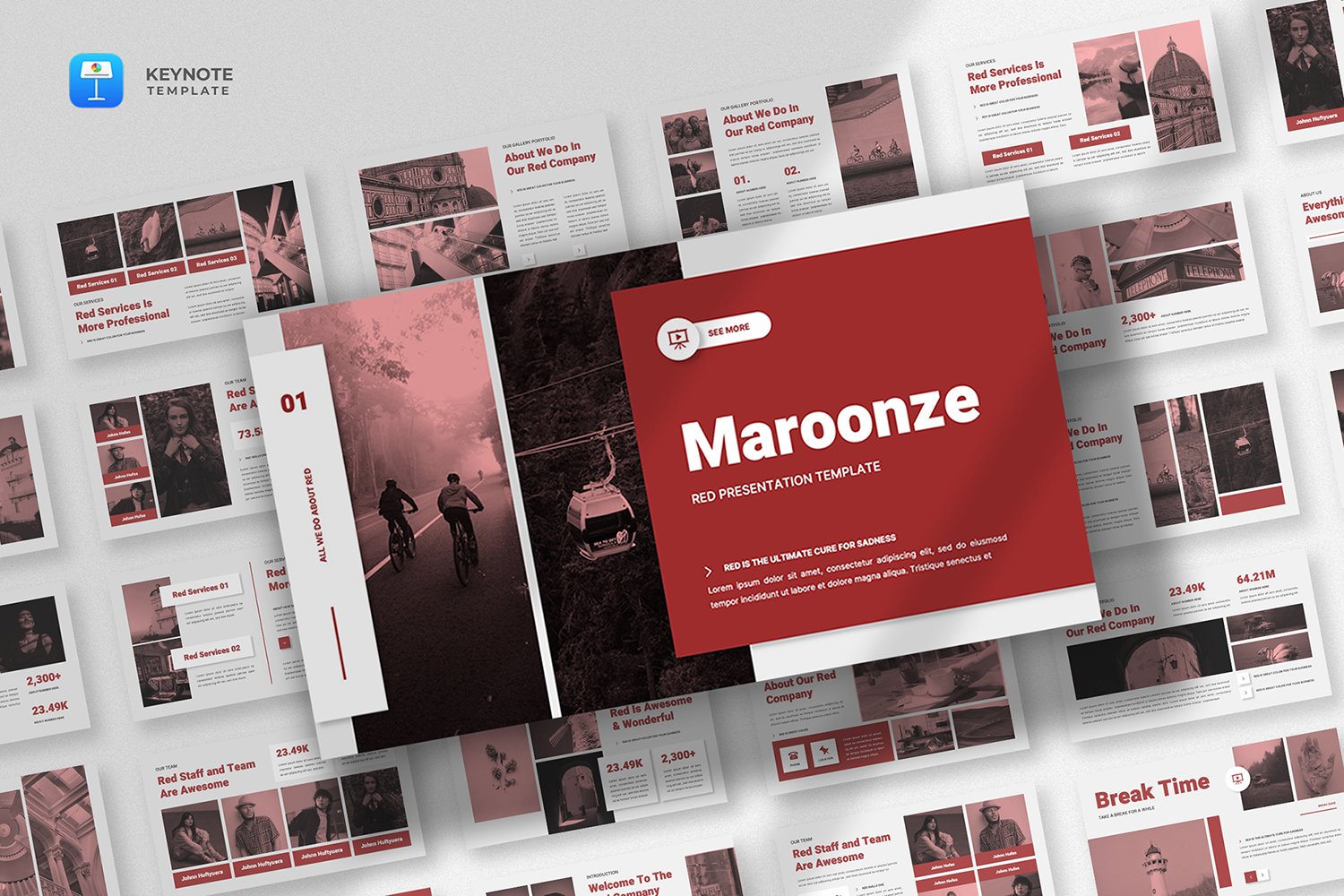 Maroonze - Red Keynote Template