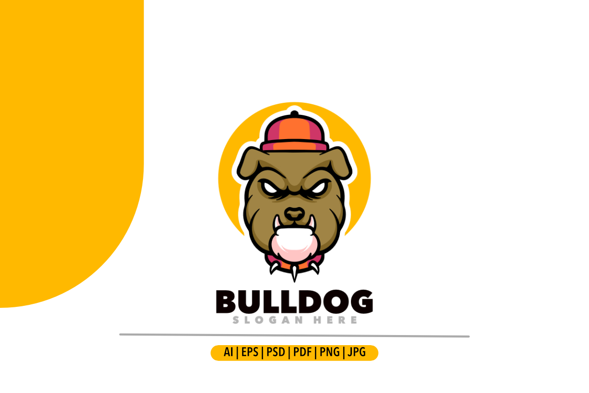 Bulldog mascot logo design illustration