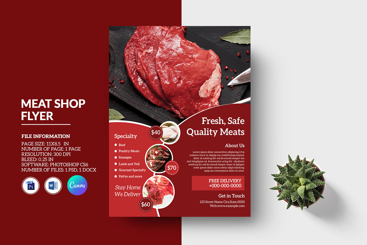 Meat Shop Flyer / Butcher Shop Flyer Template