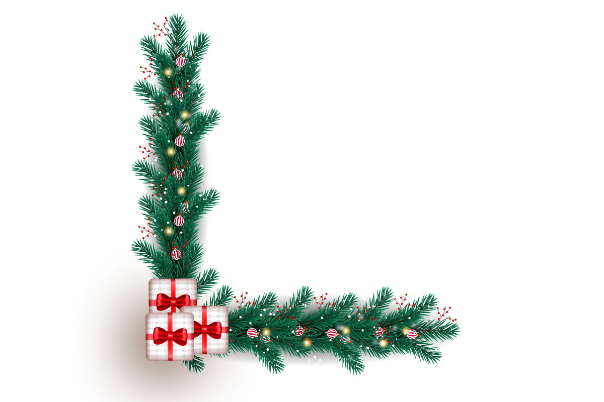 Christmas frames and borders collection Vector christmas garland corner