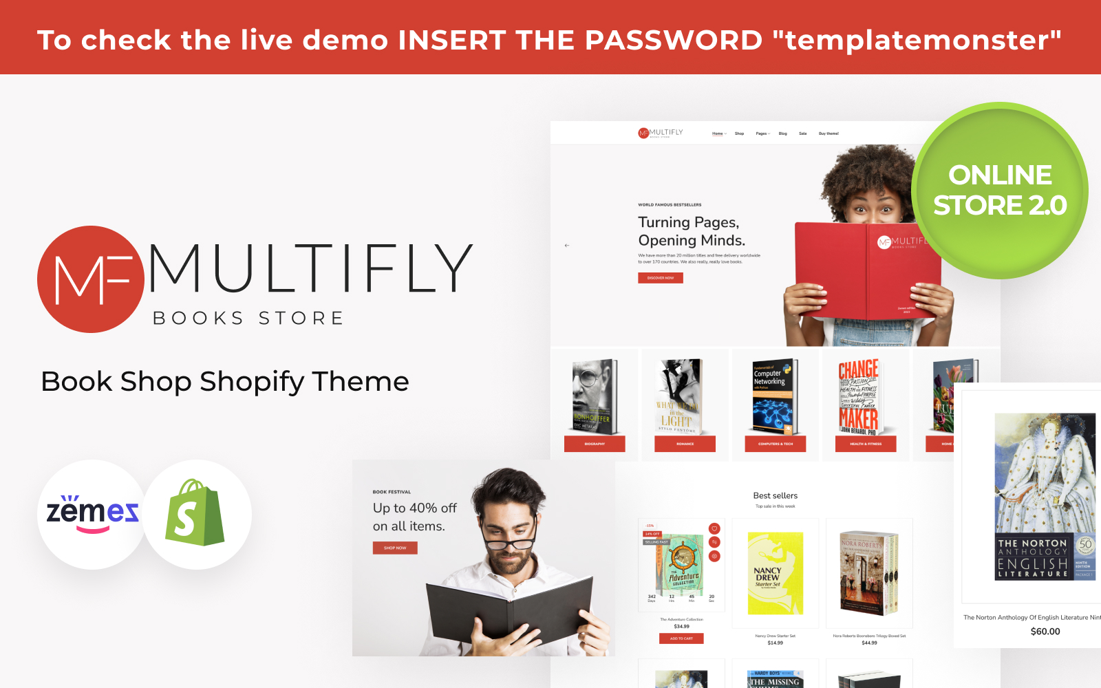 Multifly Author Books Store Premium Responsive Shopify 2.0 Theme