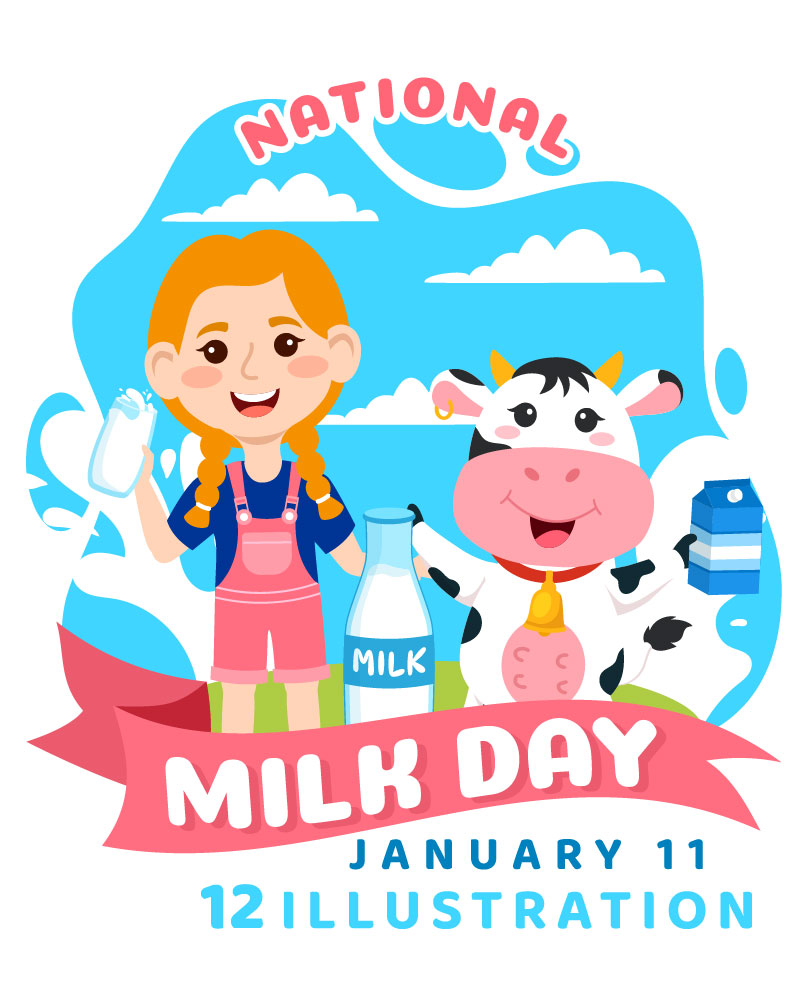 12 National Milk Day Illustration