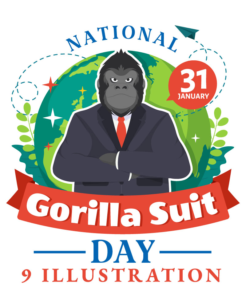 9 National Gorilla Suit Day Illustration