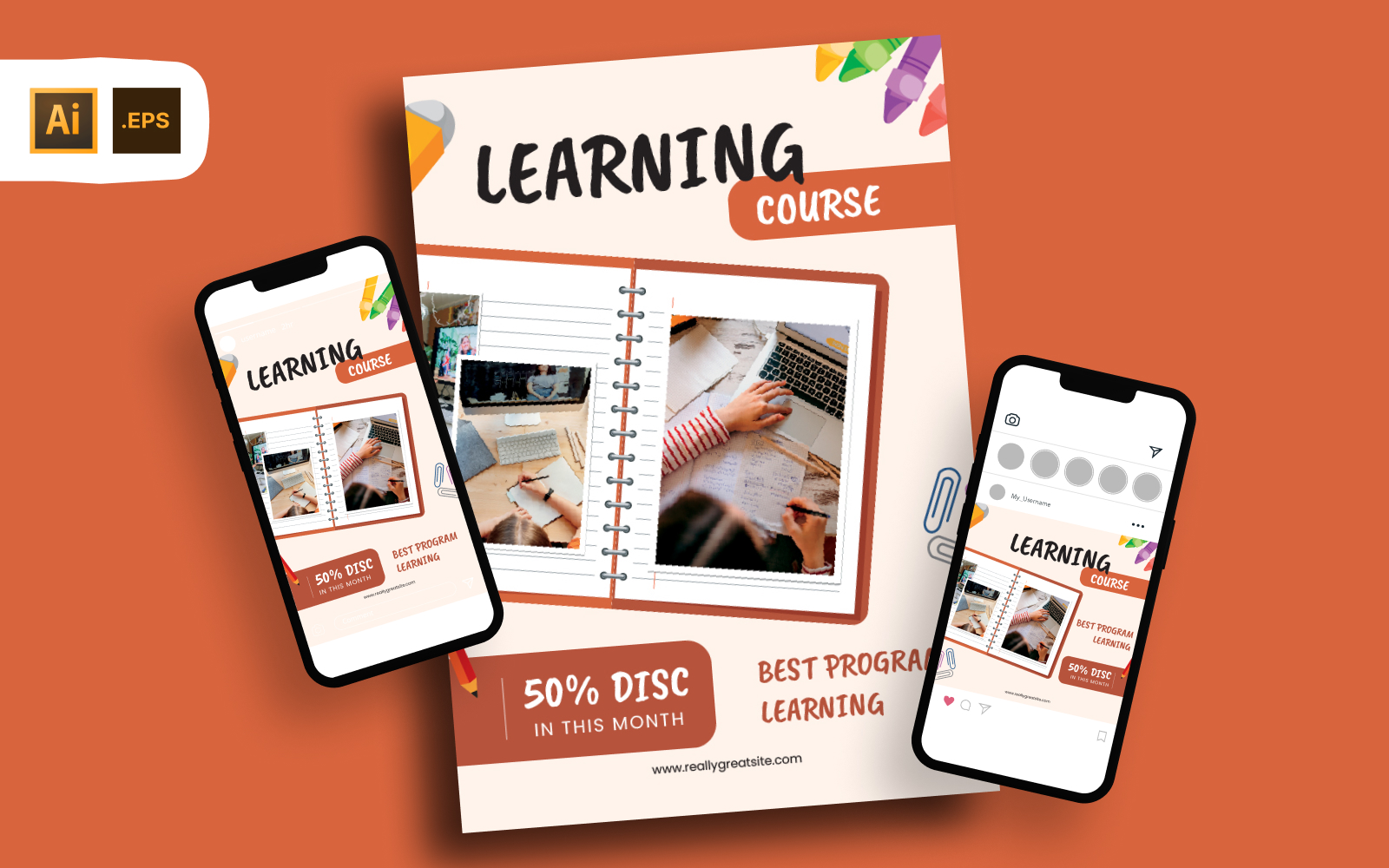 Learning Course Promotion Flyer Template