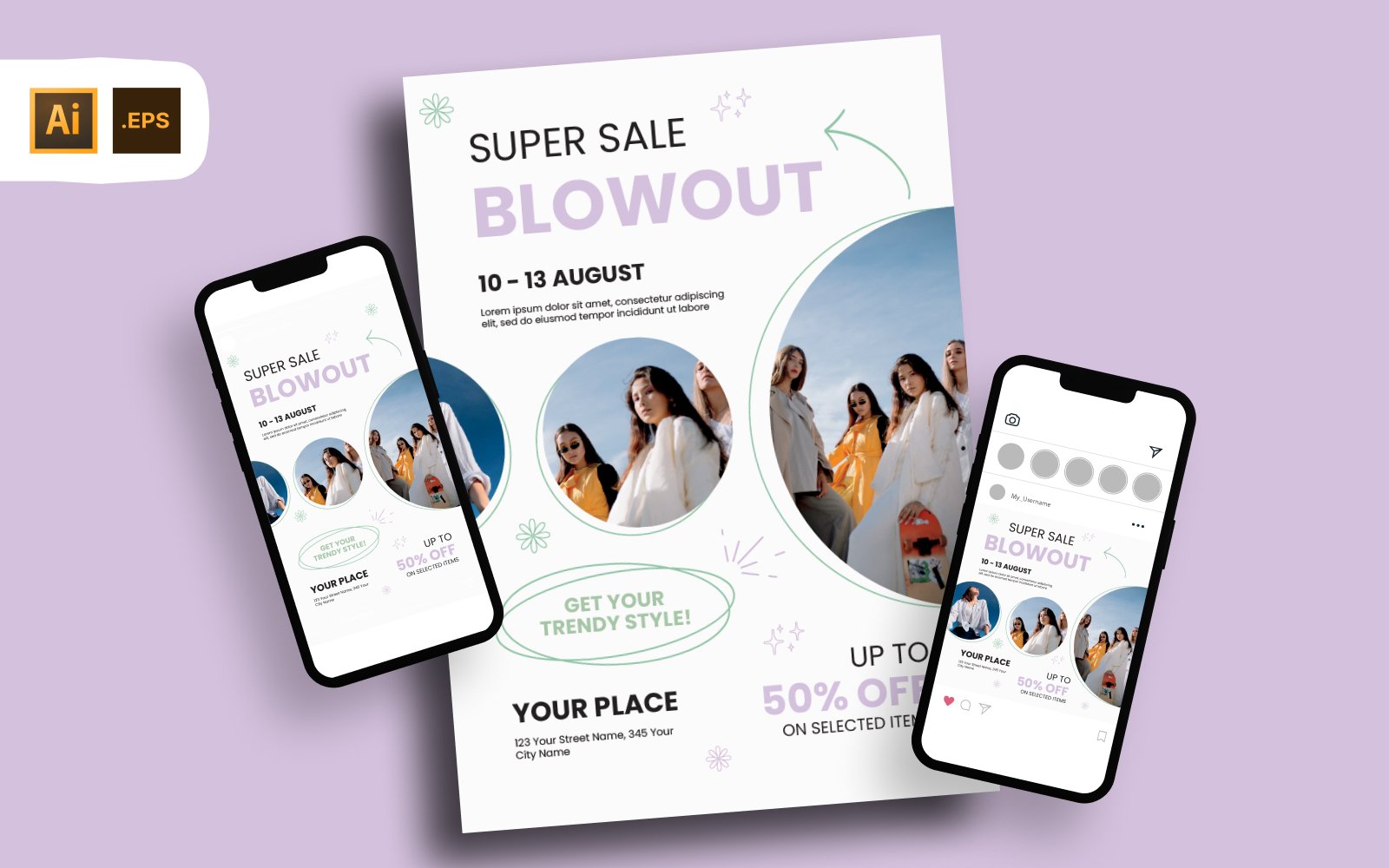 Fashion Super Sale Blowout Flyer Template