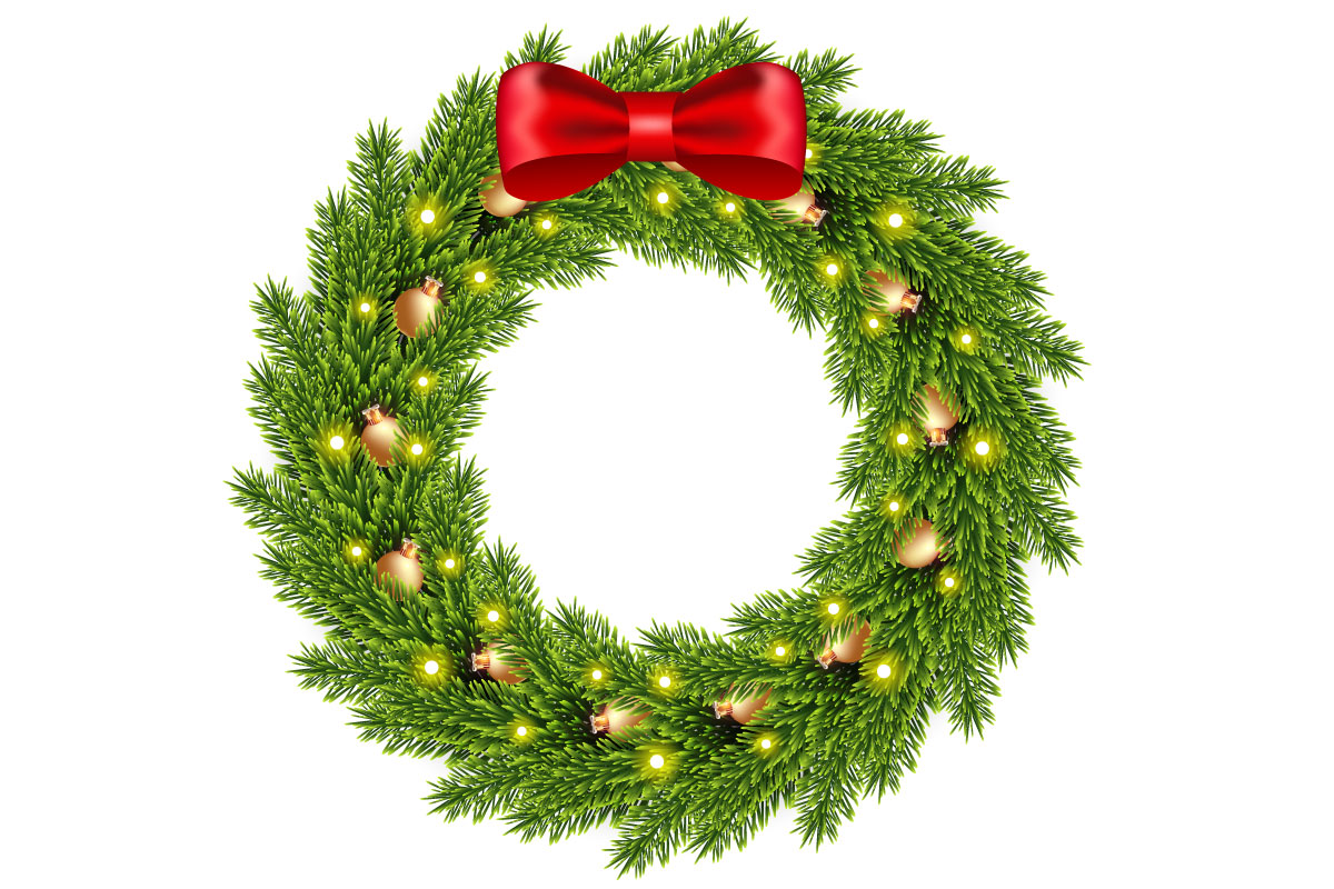 christmas wreath vector design merry christmas text  for xmas  card