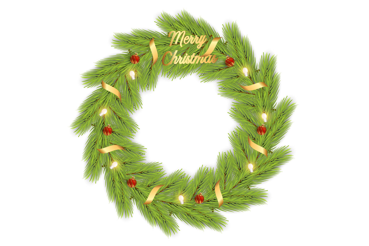 christmas wreath vector design  for xmas greeting card