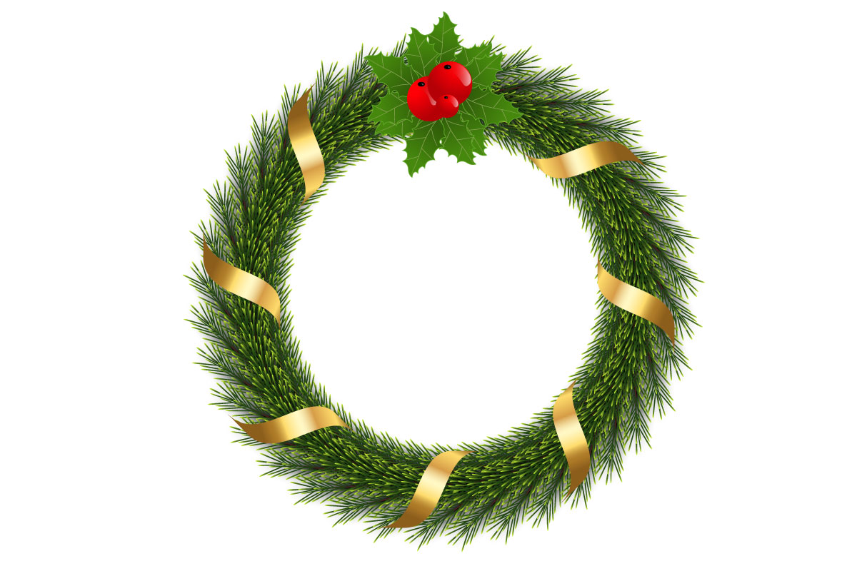 christmas wreath vector design merry christmas text  for xmas greeting card idea