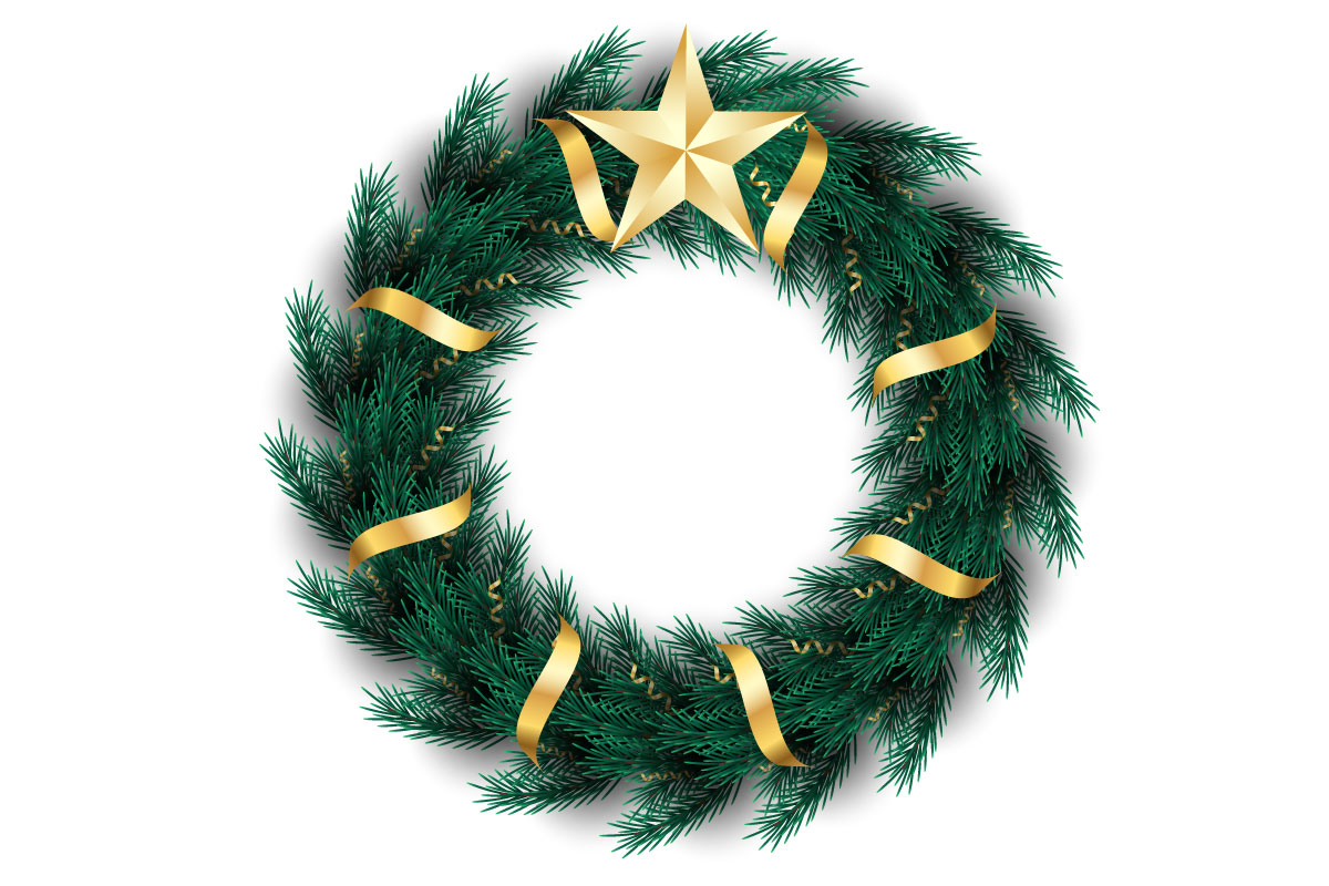 christmas wreath vector design merry christmas text  for xmas greeting card concept