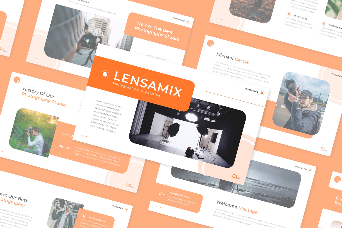 Lensamix - Photography Google Slides Template