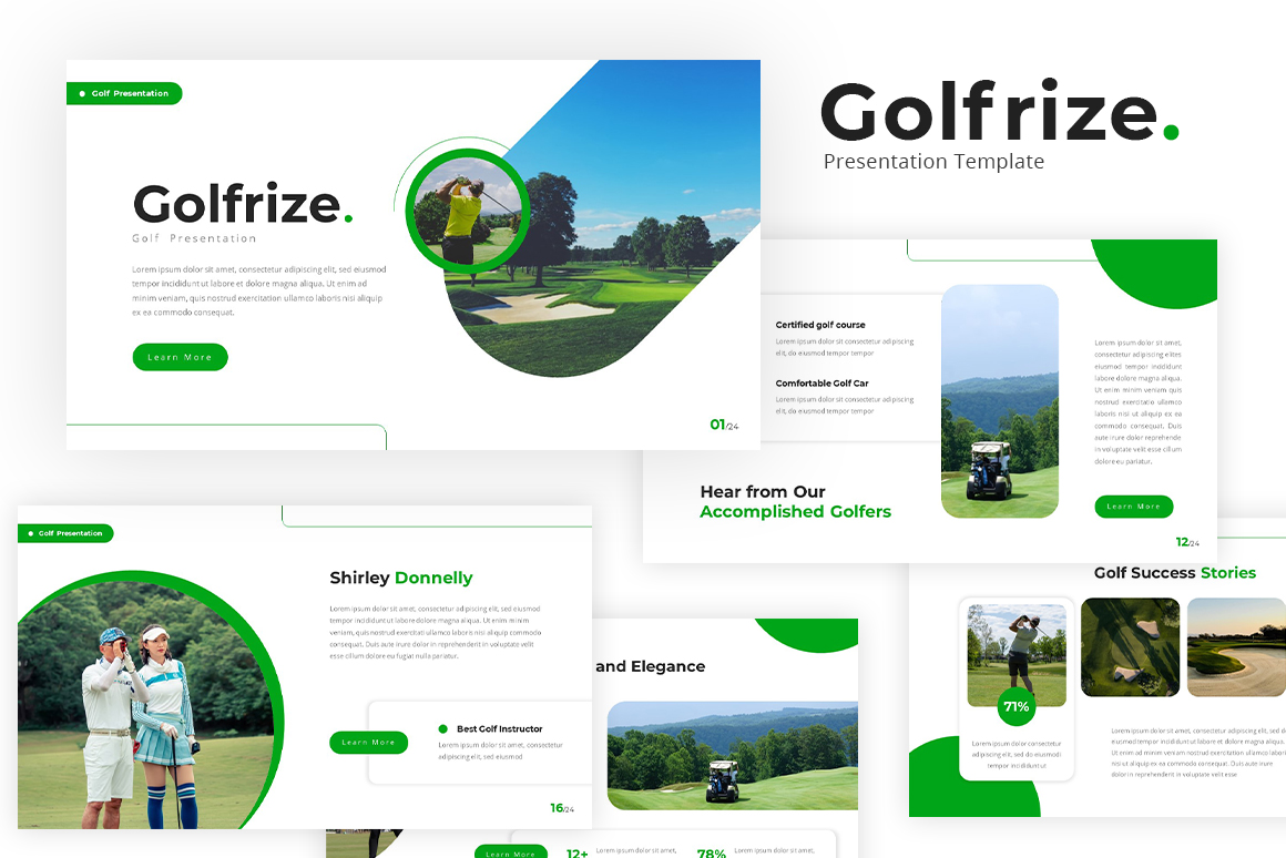 Golfrize - Golf Google Slides Template