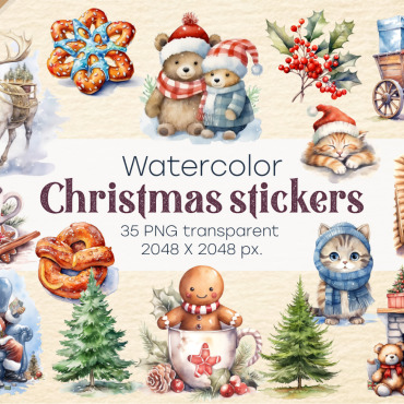 Christmas Stickers Illustrations Templates 369616